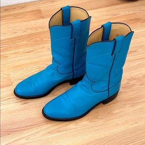 JUSTIN turquoise western leather boots